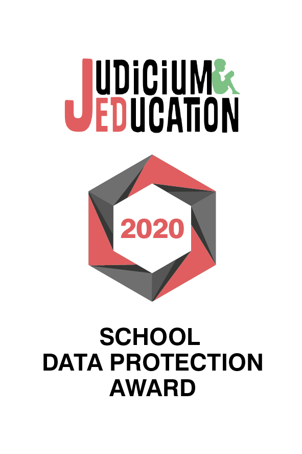 An image of the badge for the School Data Protection Award from Judicium Education