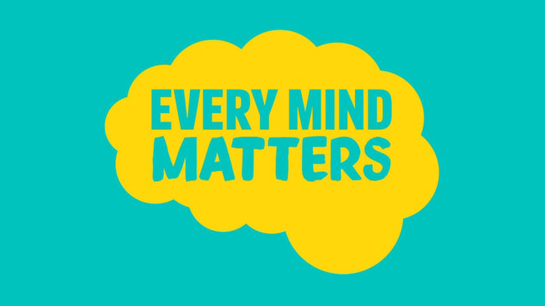 The logo for Every Mind Matters, An image of a Brain containing the words "Every Mind Matters"